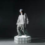 AW22 / 08 — T22-066 Turtleneck hidden hood Hoodie (Ivory White)