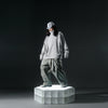 AW22 / 08 — T22-066 Turtleneck hidden hood Hoodie (Ivory White)