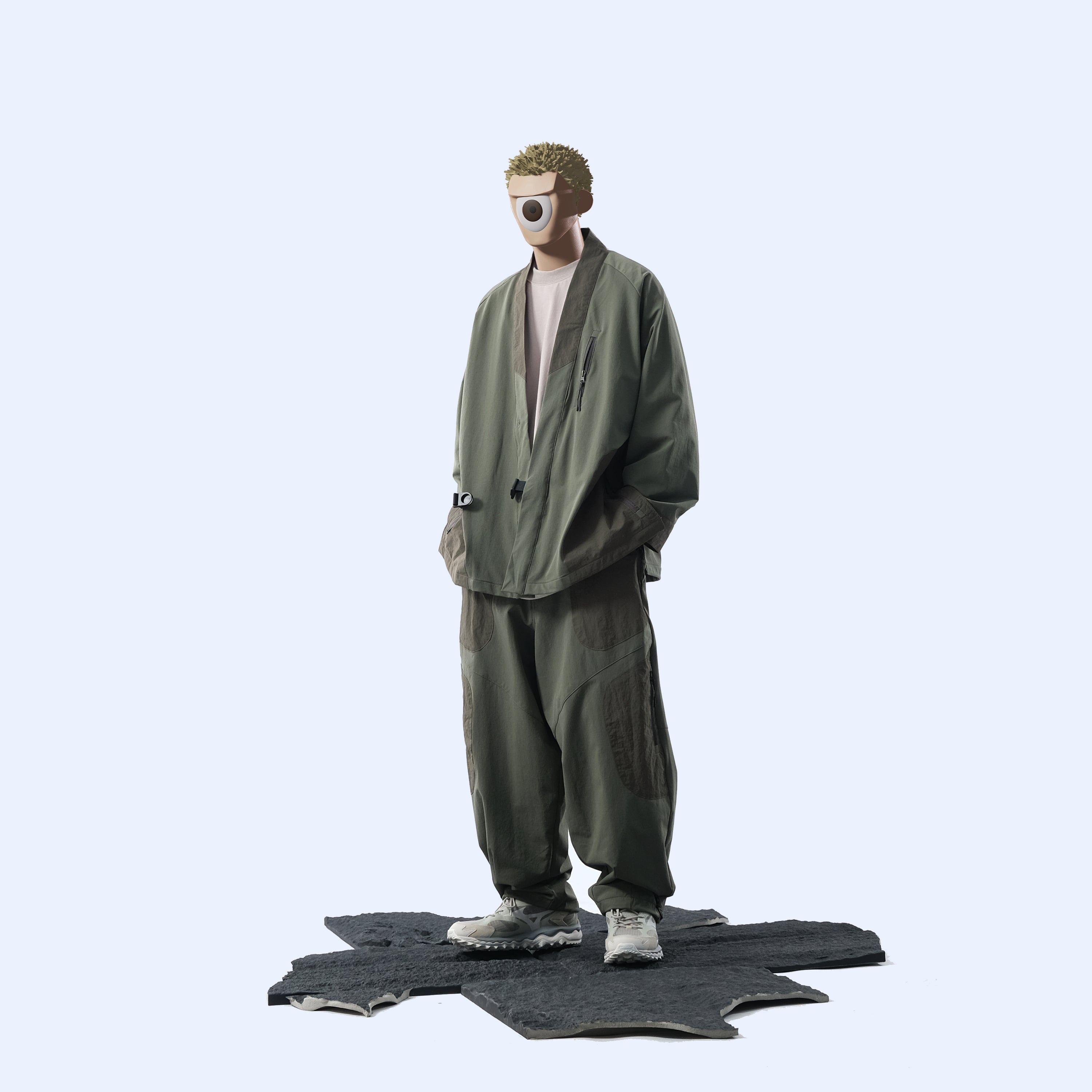 Capsule 03 / CSJ-004 Panelled Kimono Jacket  (Green)