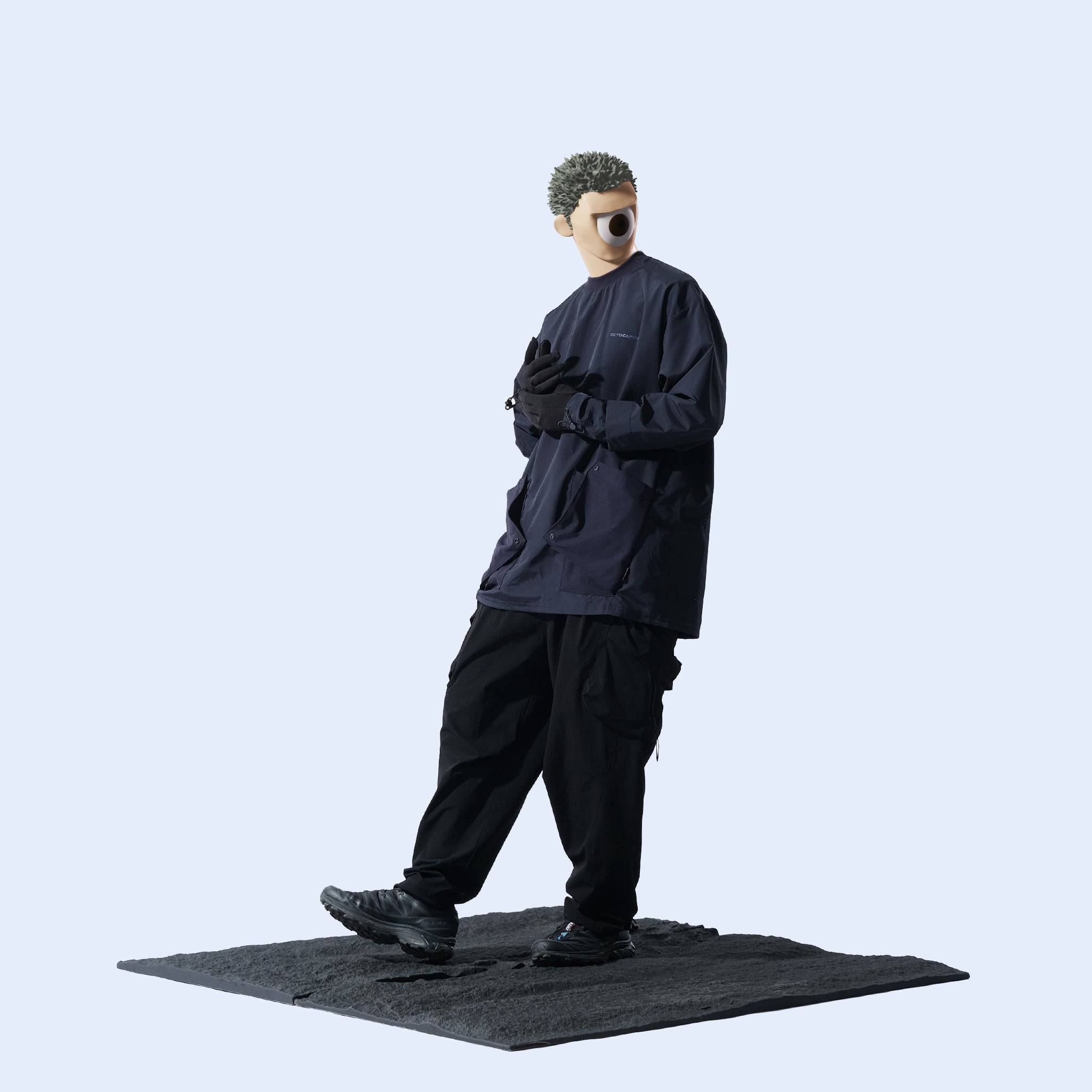 Capsule 01 / CST-111 Flexible Pocket Nylon Long Sleeve T-shirt  (Navy)