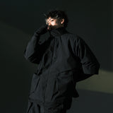 AW22 / 04 —J22-023 3-collar Trapezoidal Jacket (Black)