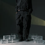 AW22 / 05 —  P22-121 Hidden Pocket Trapezoidal Pants (Black)