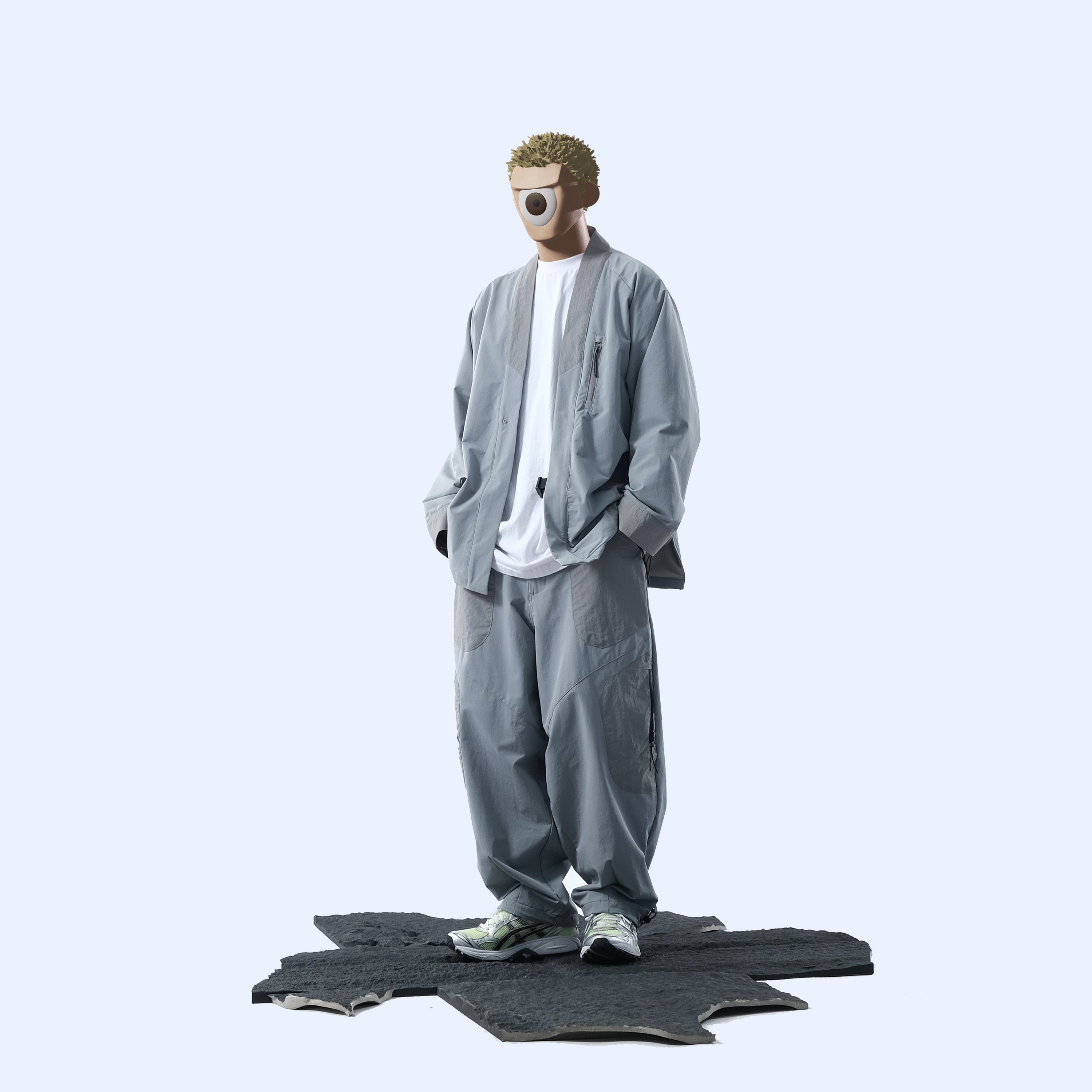 Capsule 03 / CSJ-004 Panelled Kimono Jacket  (Light Grey)