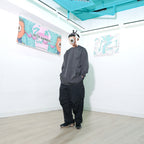 Capsule Series / CB112 Zipper Pocket Loose Pants (Black)
