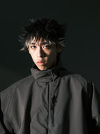 AW22 / 04 —J22-023 3-collar Trapezoidal Jacket (Gauntlet Grey)