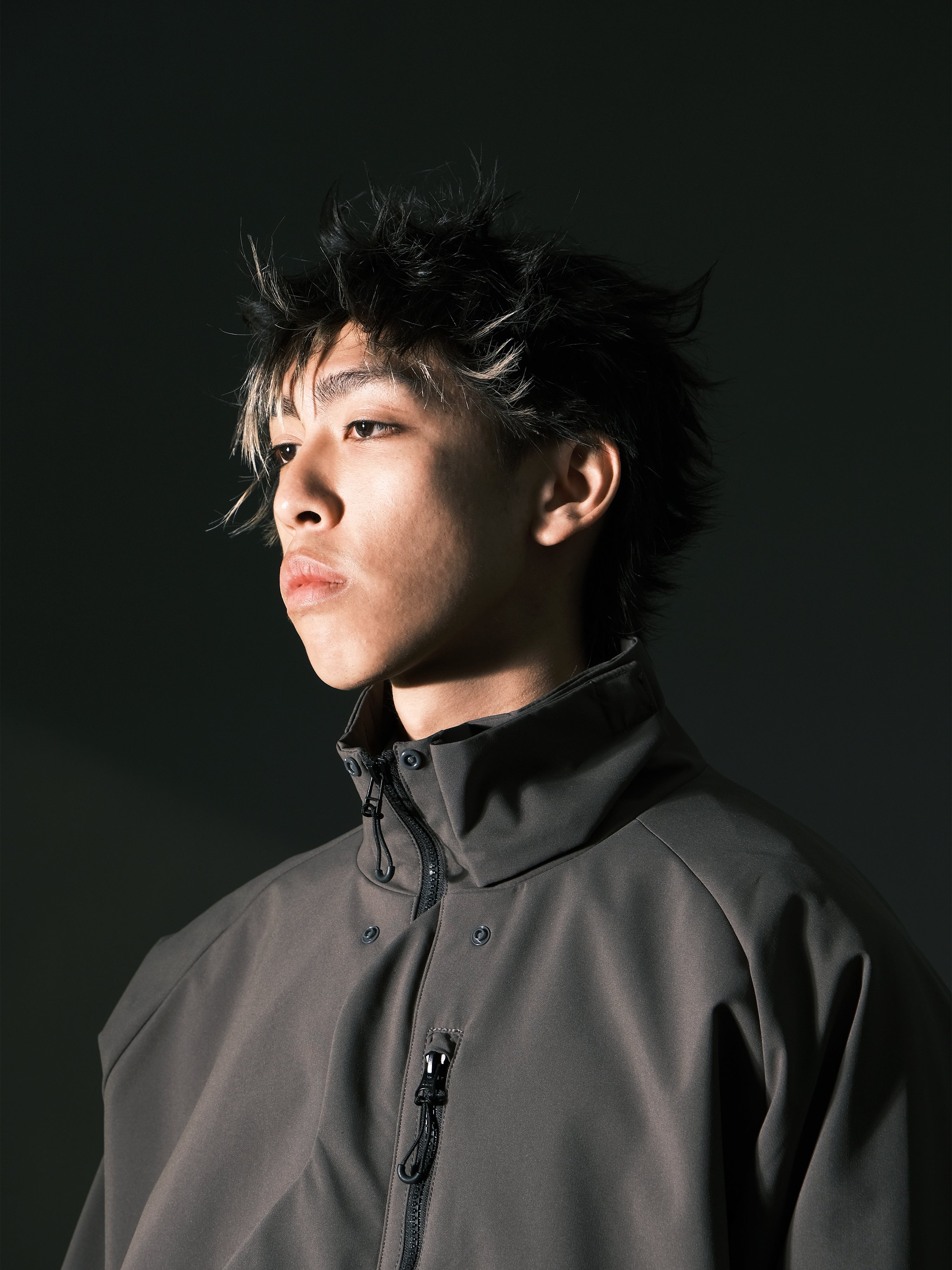 AW22 / 04 —J22-023 3-collar Trapezoidal Jacket (Gauntlet Grey)