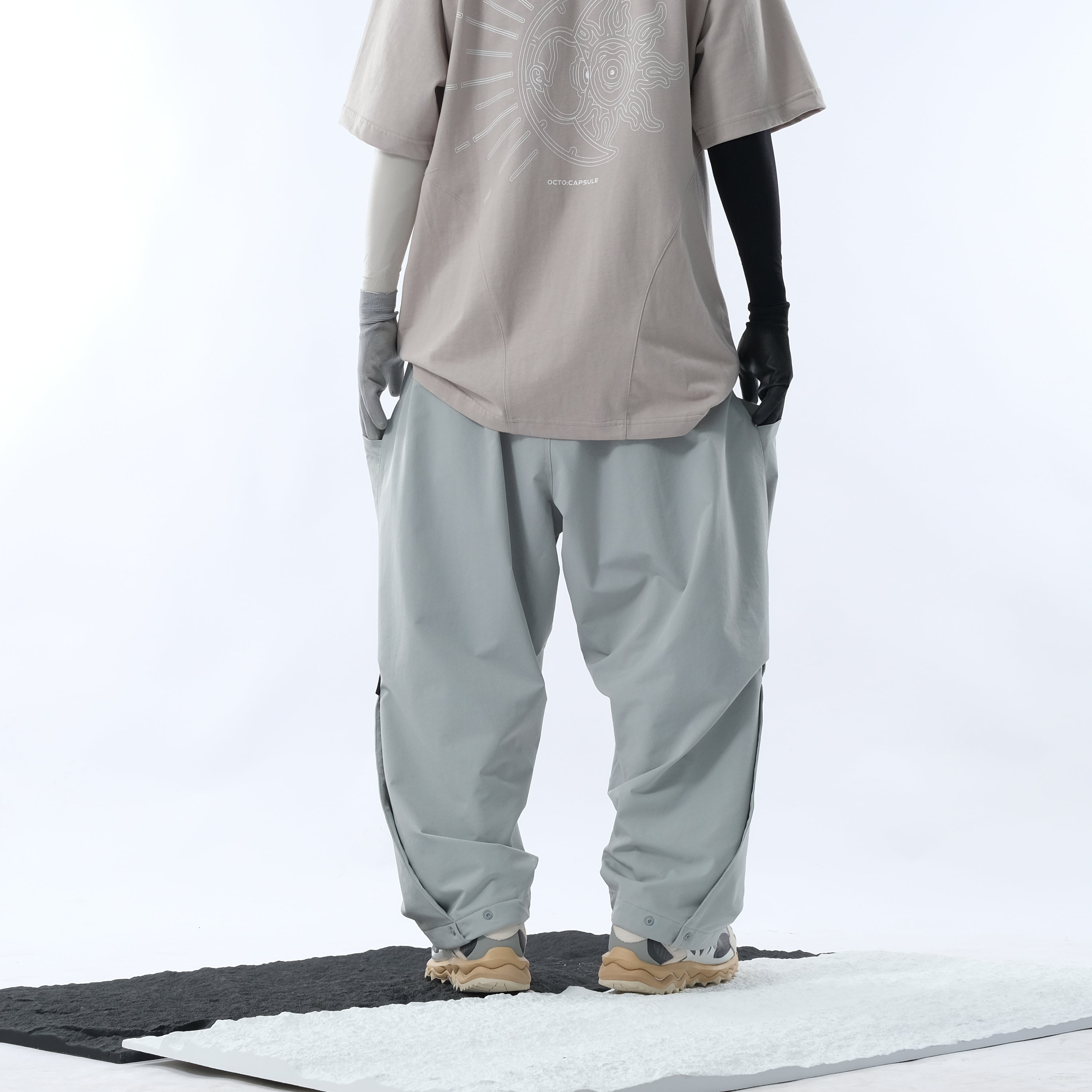 Capsule 01 / CSP-116 Hidden Pocket Adjustable Loose Pants  (Light Grey)