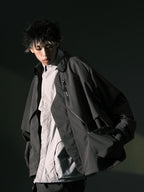 AW22 / 04 —J22-023 3-collar Trapezoidal Jacket (Gauntlet Grey)