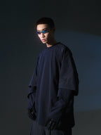 AW22 / 02 — T22-063 Armored Arm Nylon Long Sleeve T-shirt (Navy)
