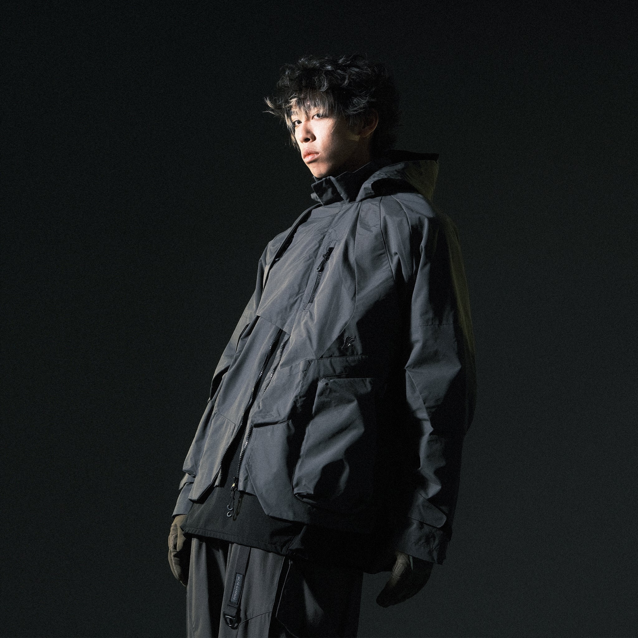 AW22 / 06 —J22-024  Flexible Collar Windbreaker (Gauntlet Green)