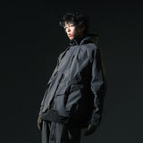 AW22 / 06 —J22-024  Flexible Collar Windbreaker (Gauntlet Green)