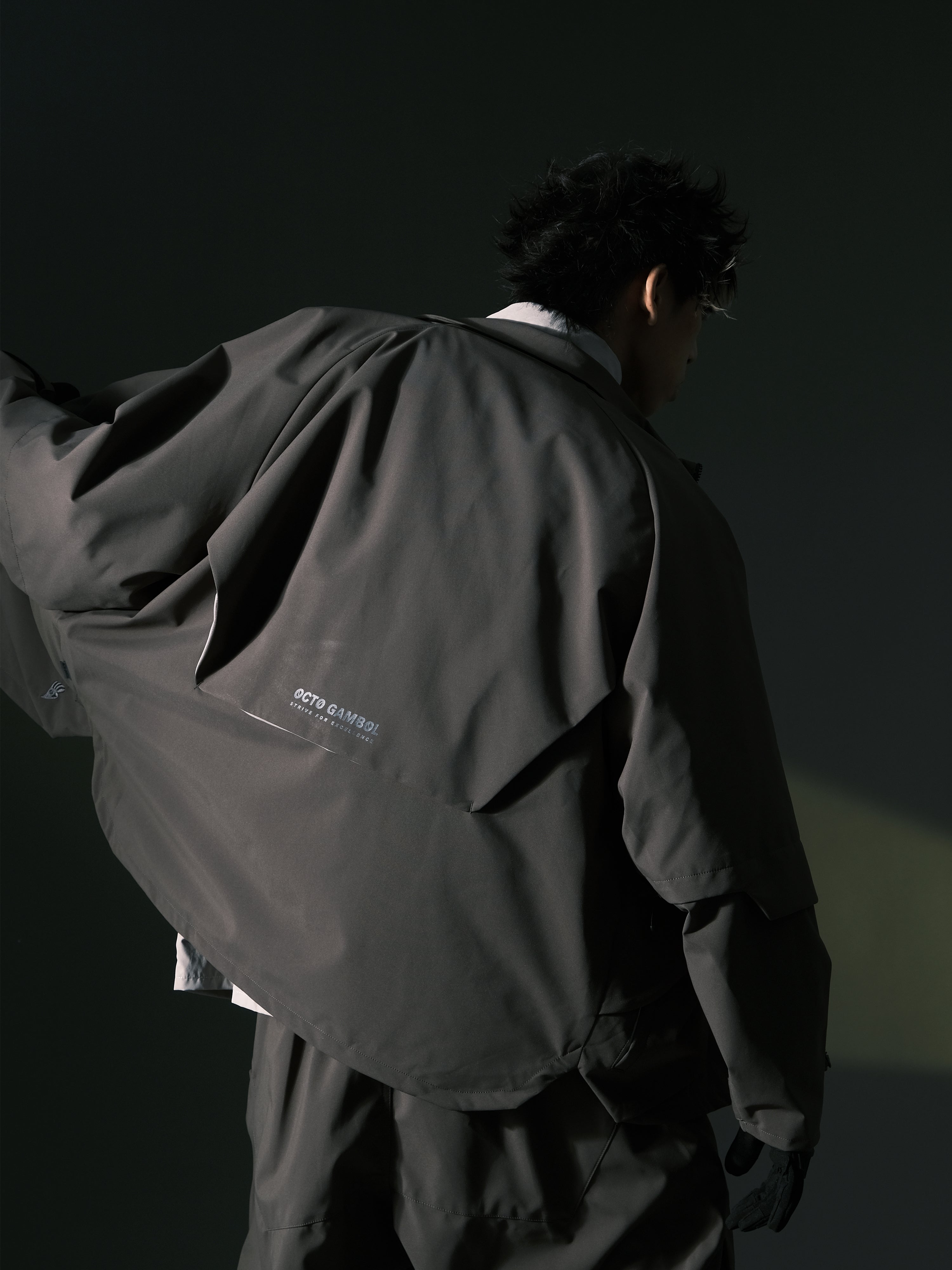 AW22 / 04 —J22-023 3-collar Trapezoidal Jacket (Gauntlet Grey)
