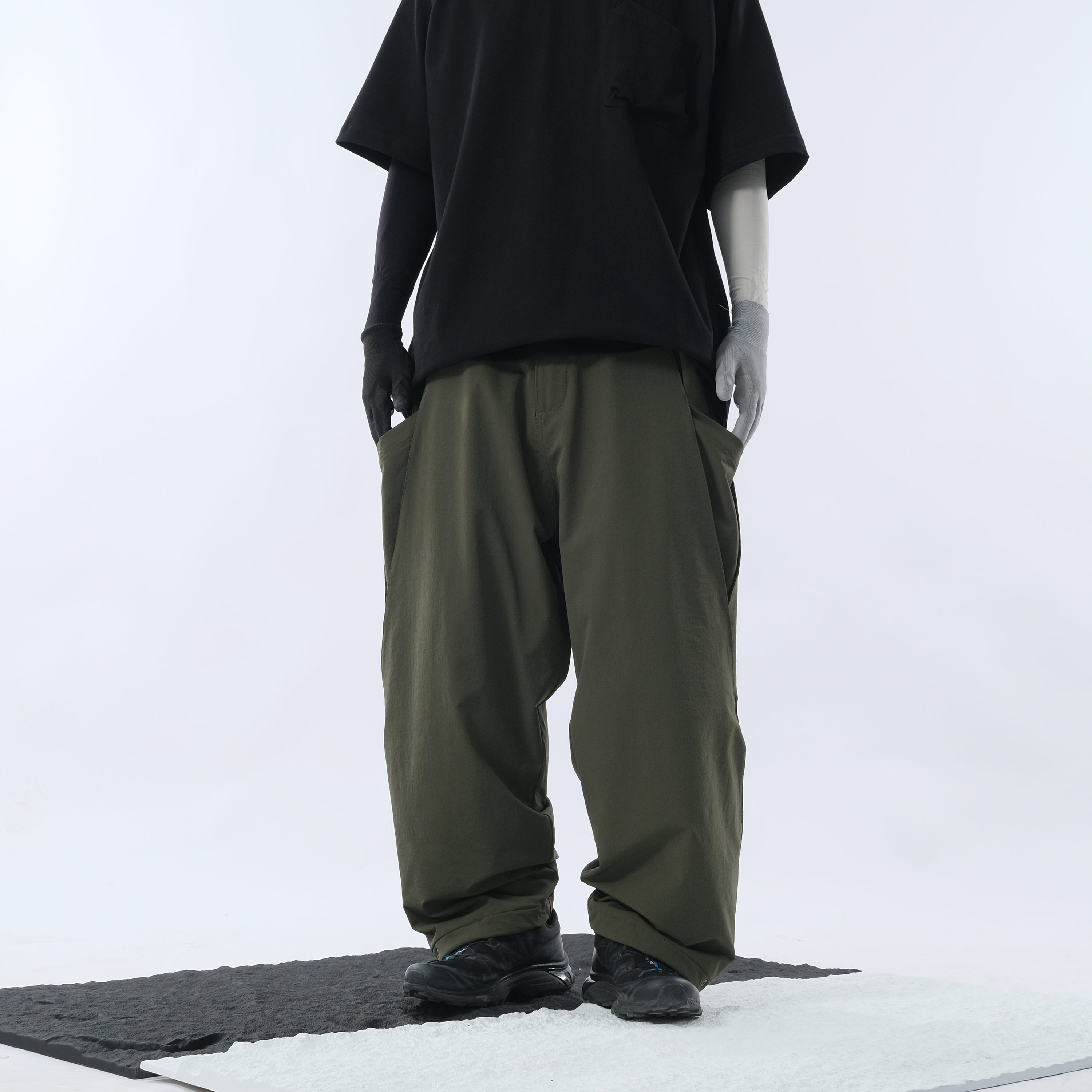 Capsule 01 / CSP-116 Hidden Pocket Adjustable Loose Pants  (Green)
