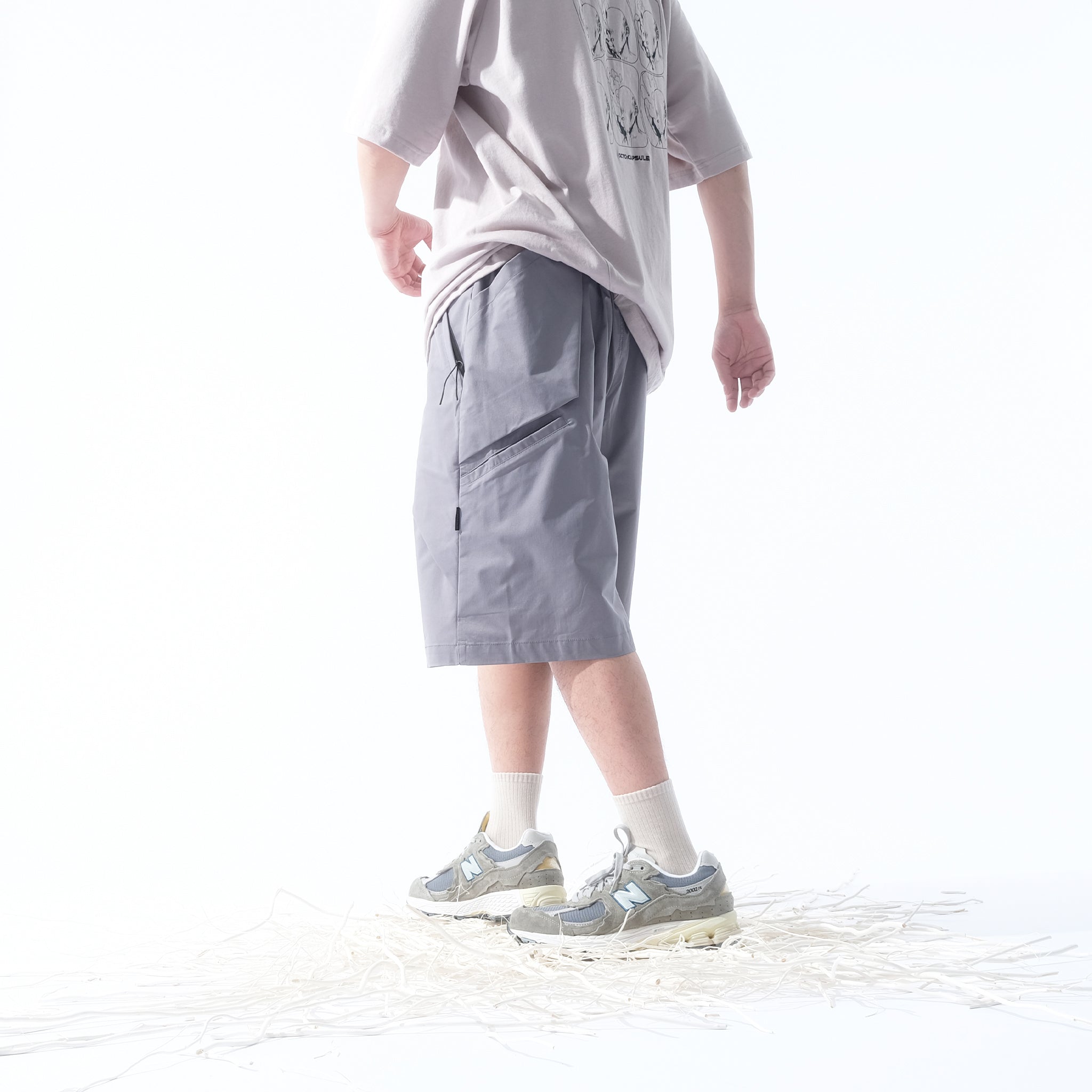 Capsule 03 / CS104 Nylon  Parallelogram Shorts (Grey)