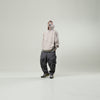 Capsule Series / CD076 Frayed-hem Patchwork Hoodie (Ivory White)