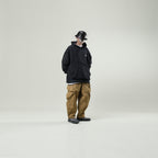 Capsule Series / CD076 Frayed-hem Patchwork Hoodie (Black)