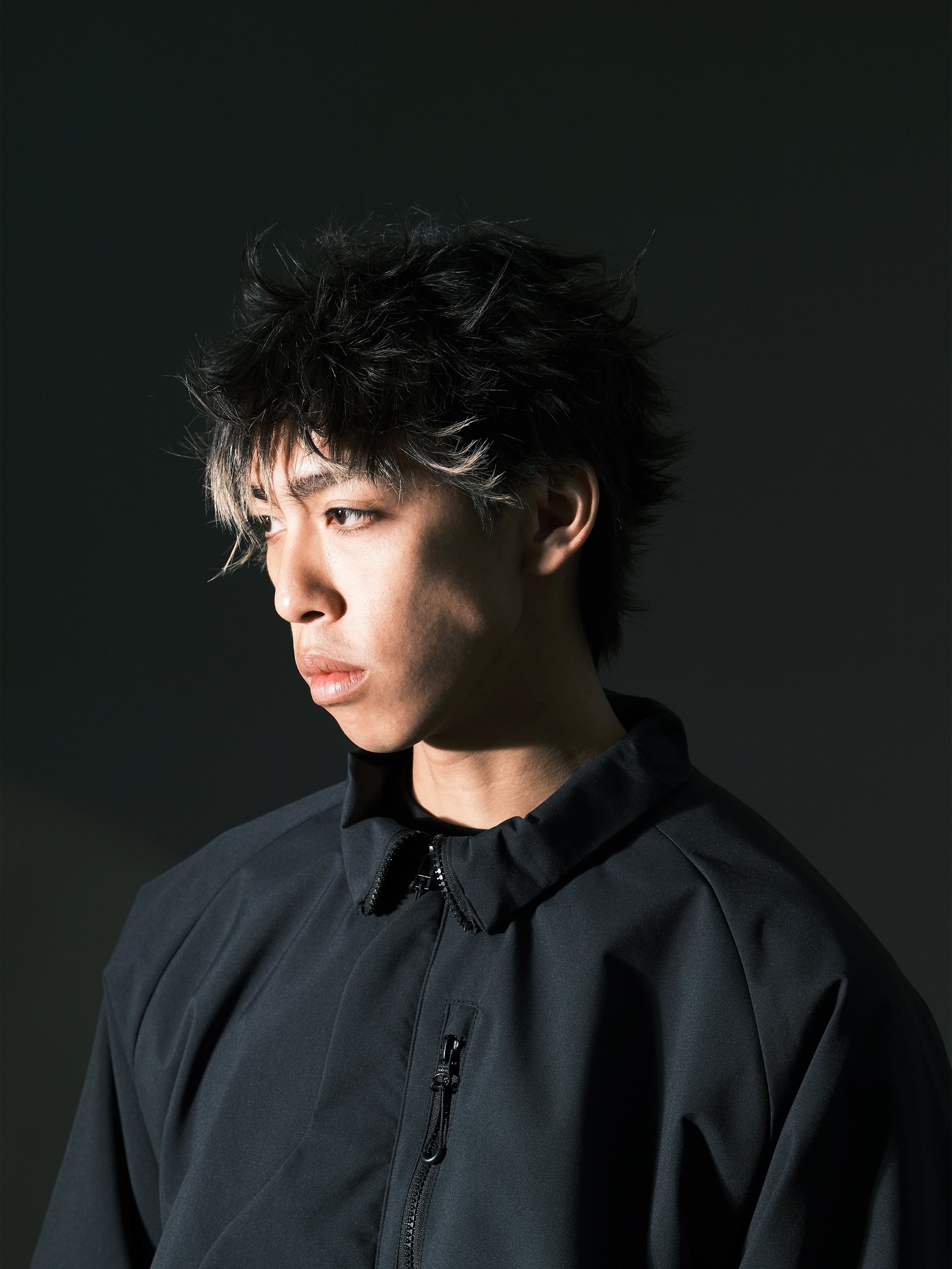 AW22 / 04 —J22-023 3-collar Trapezoidal Jacket (Navy)
