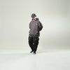 Capsule Series / CD076 Frayed-hem Patchwork Hoodie (Dark Grey)