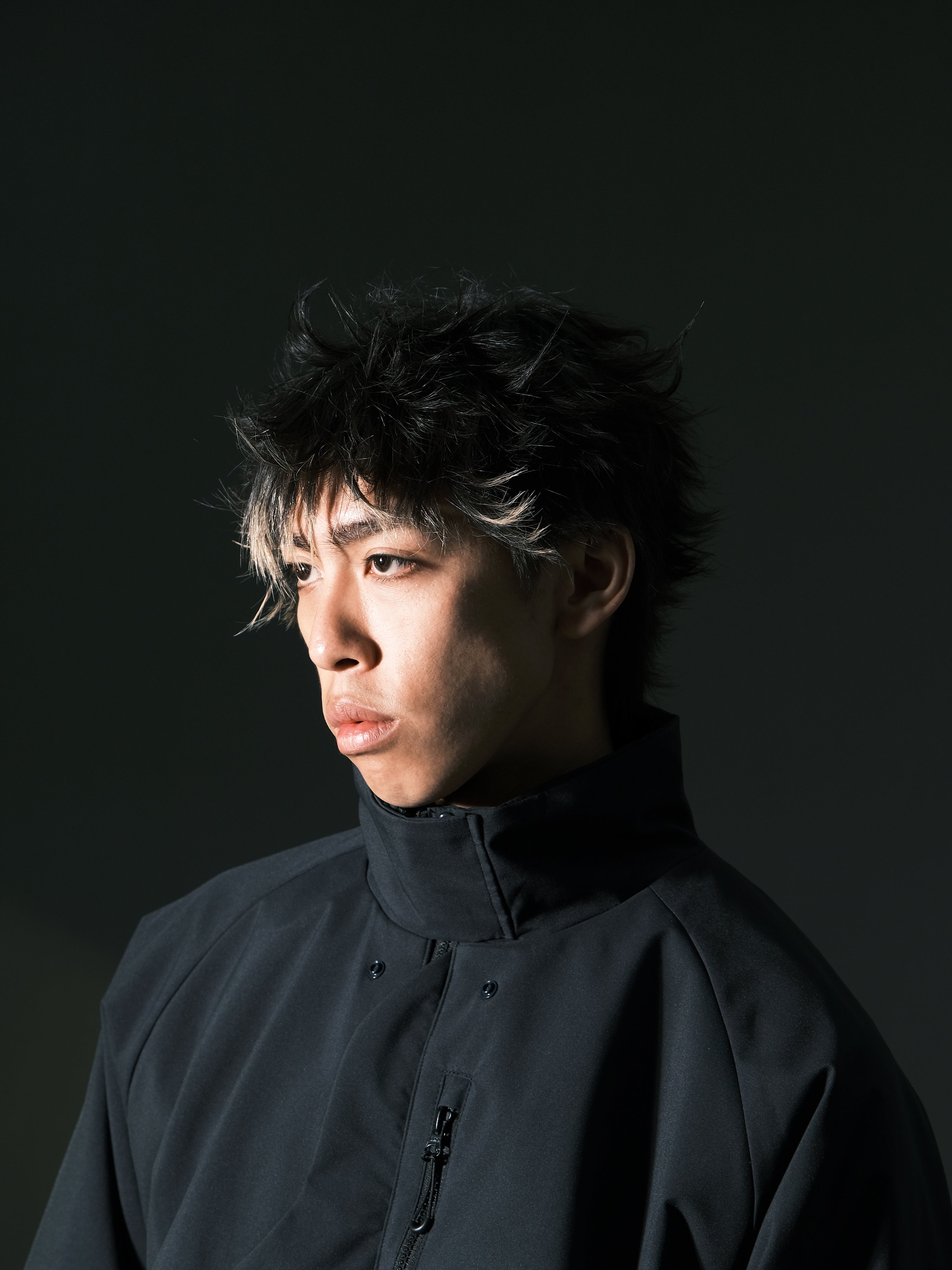 AW22 / 04 —J22-023 3-collar Trapezoidal Jacket (Navy)