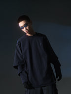 AW22 / 02 — T22-063 Armored Arm Nylon Long Sleeve T-shirt (Navy)