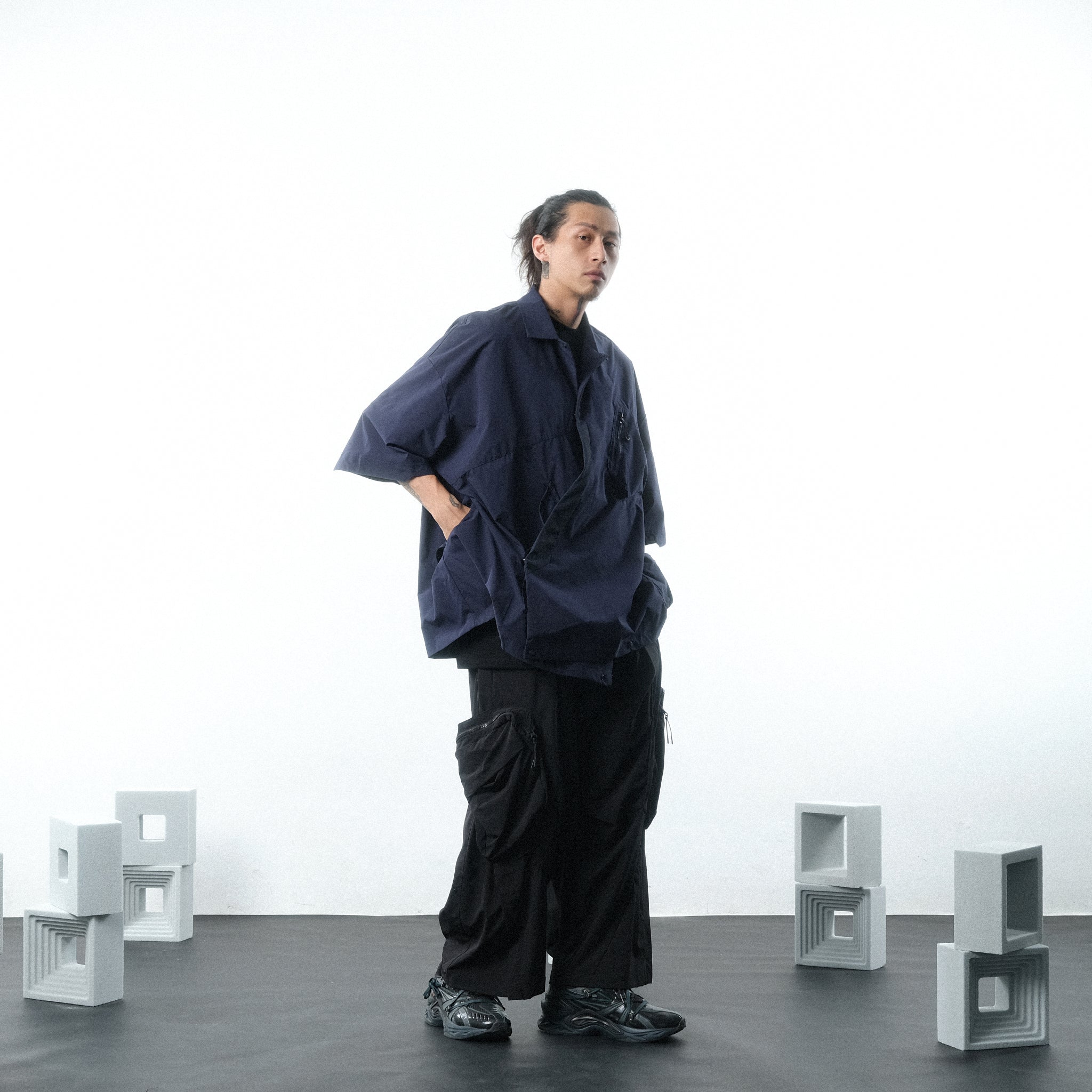 SS22/ 12 ST-074 Samue Shirt (Navy)