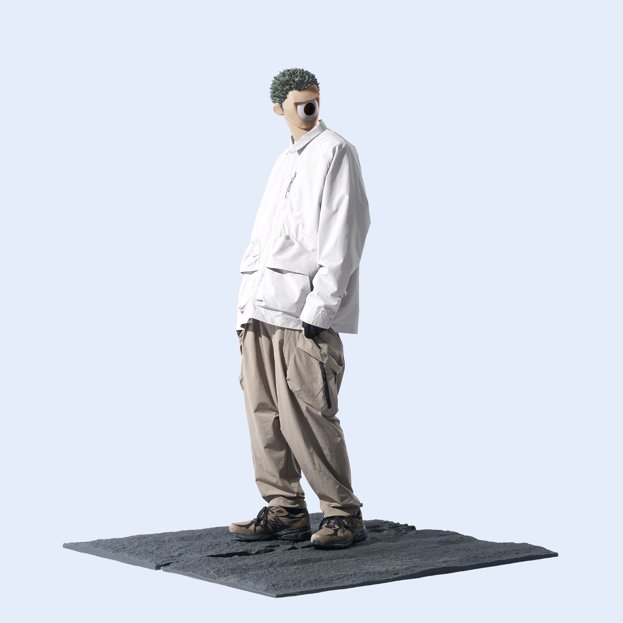 Capsule 01 / CST-110 3D Pocket Nylon Shirt  (Ivory Grey)
