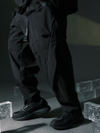 AW22 / 05 —  P22-121 Hidden Pocket Trapezoidal Pants (Black)