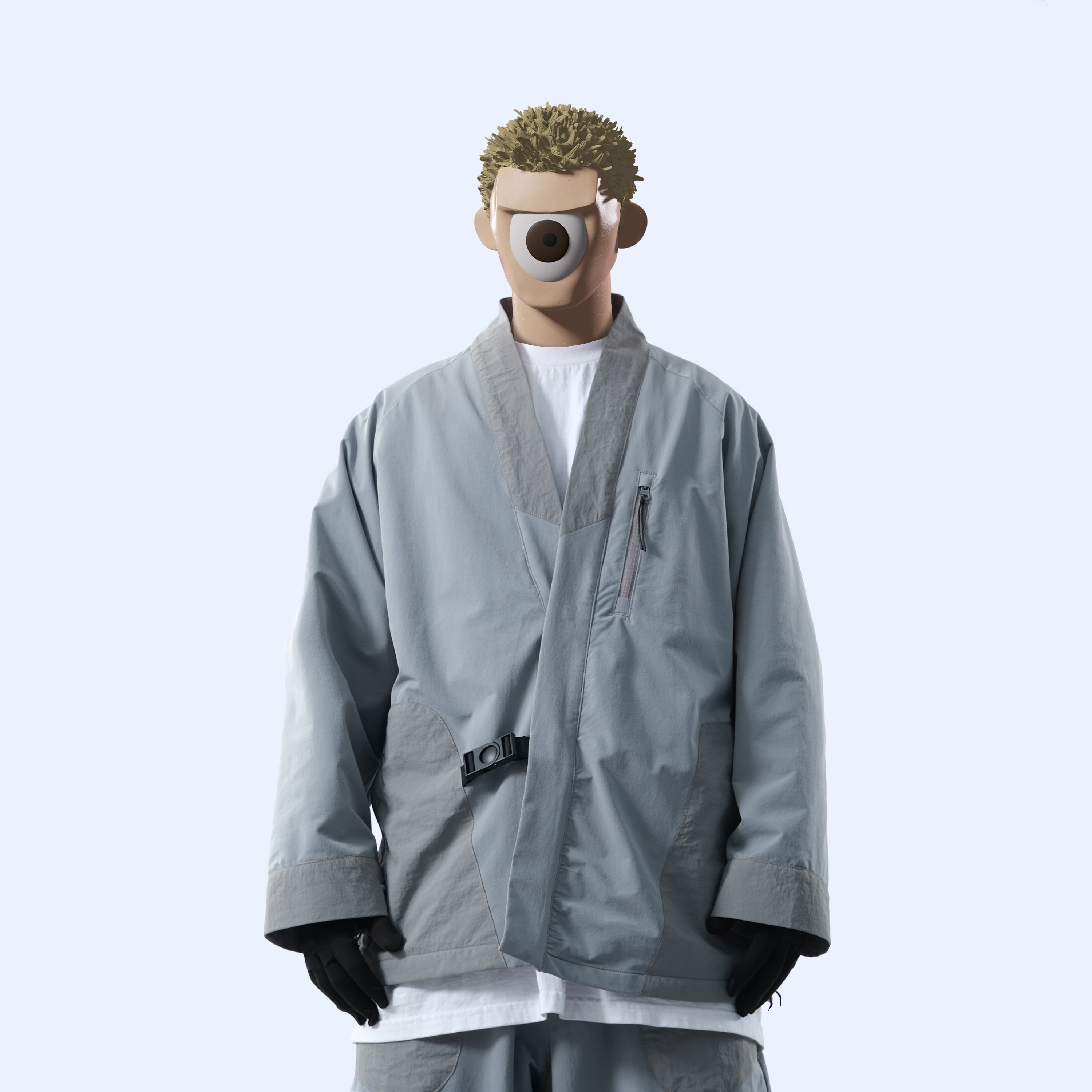 Capsule 03 / CSJ-004 Panelled Kimono Jacket  (Light Grey)