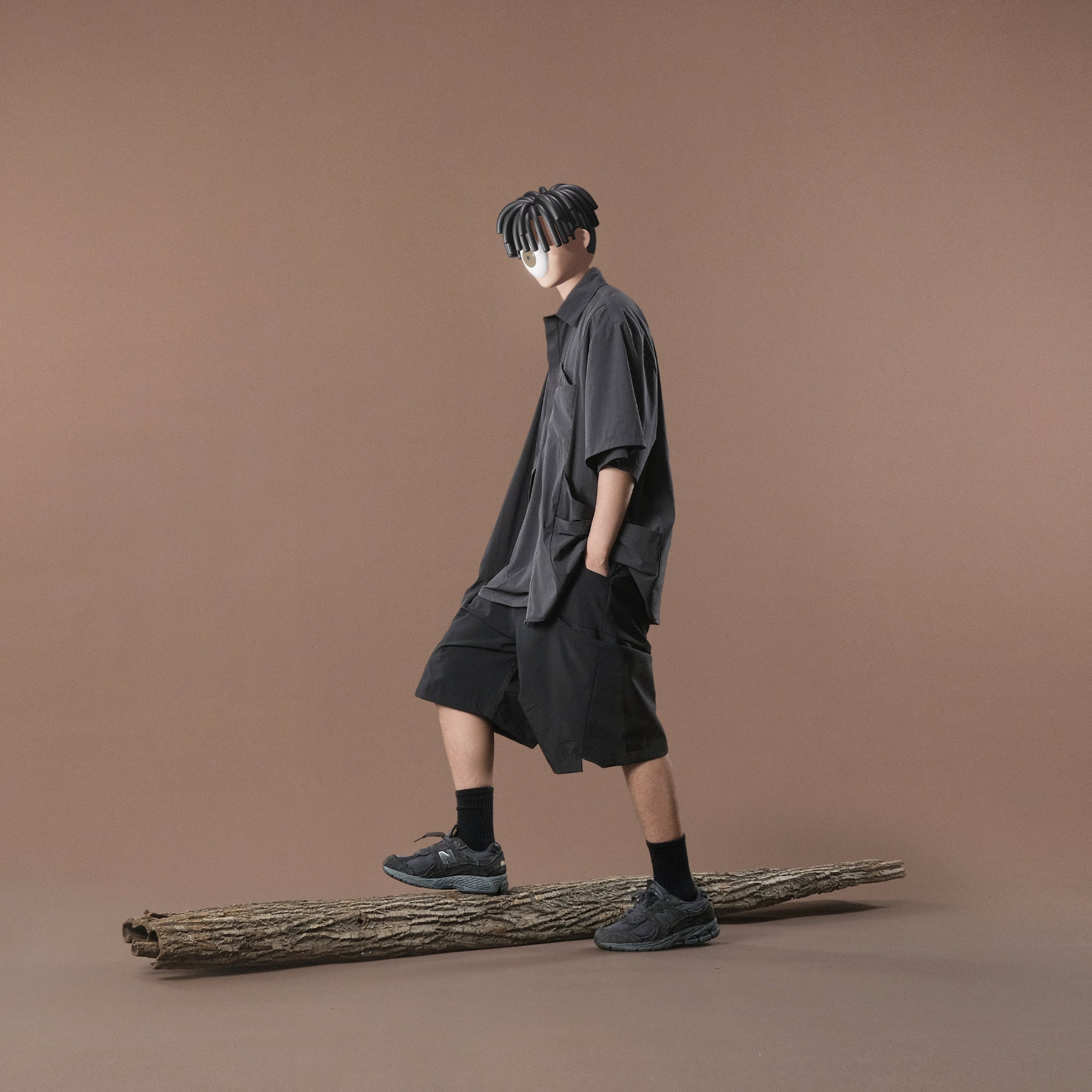 Capsule 02 / CS103 Nylon Slash Pocket Shorts (Black)