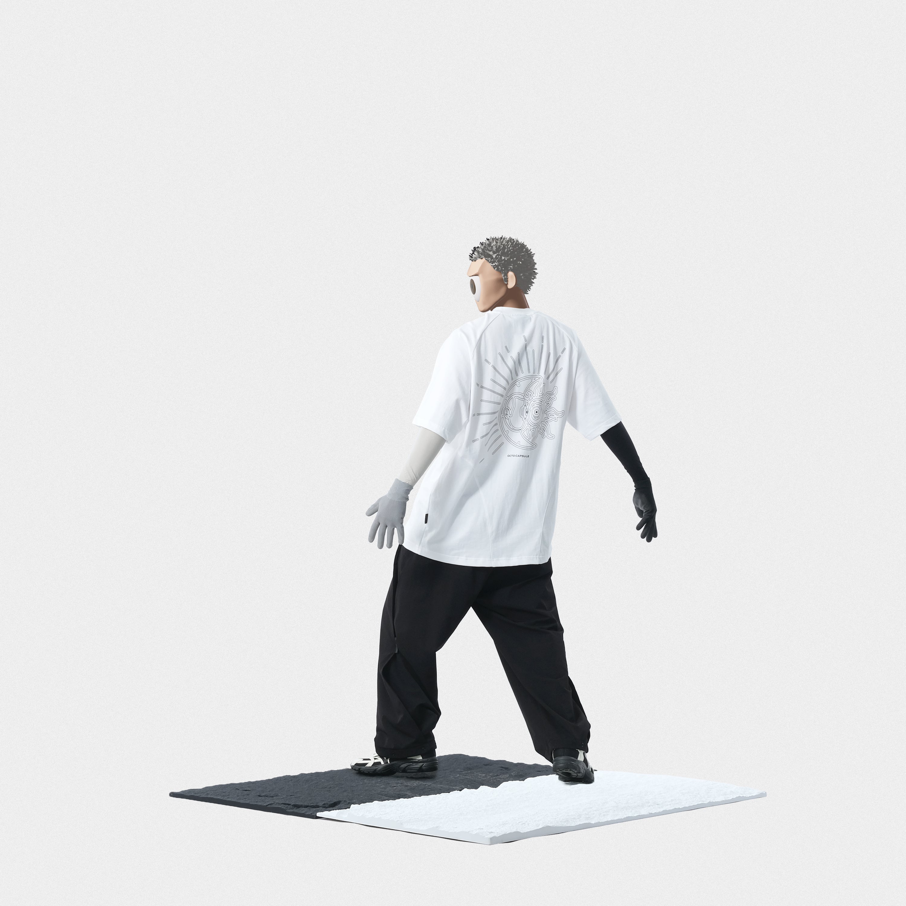 Capsule 01 / CSP-116 Hidden Pocket Adjustable Loose Pants  (Black)