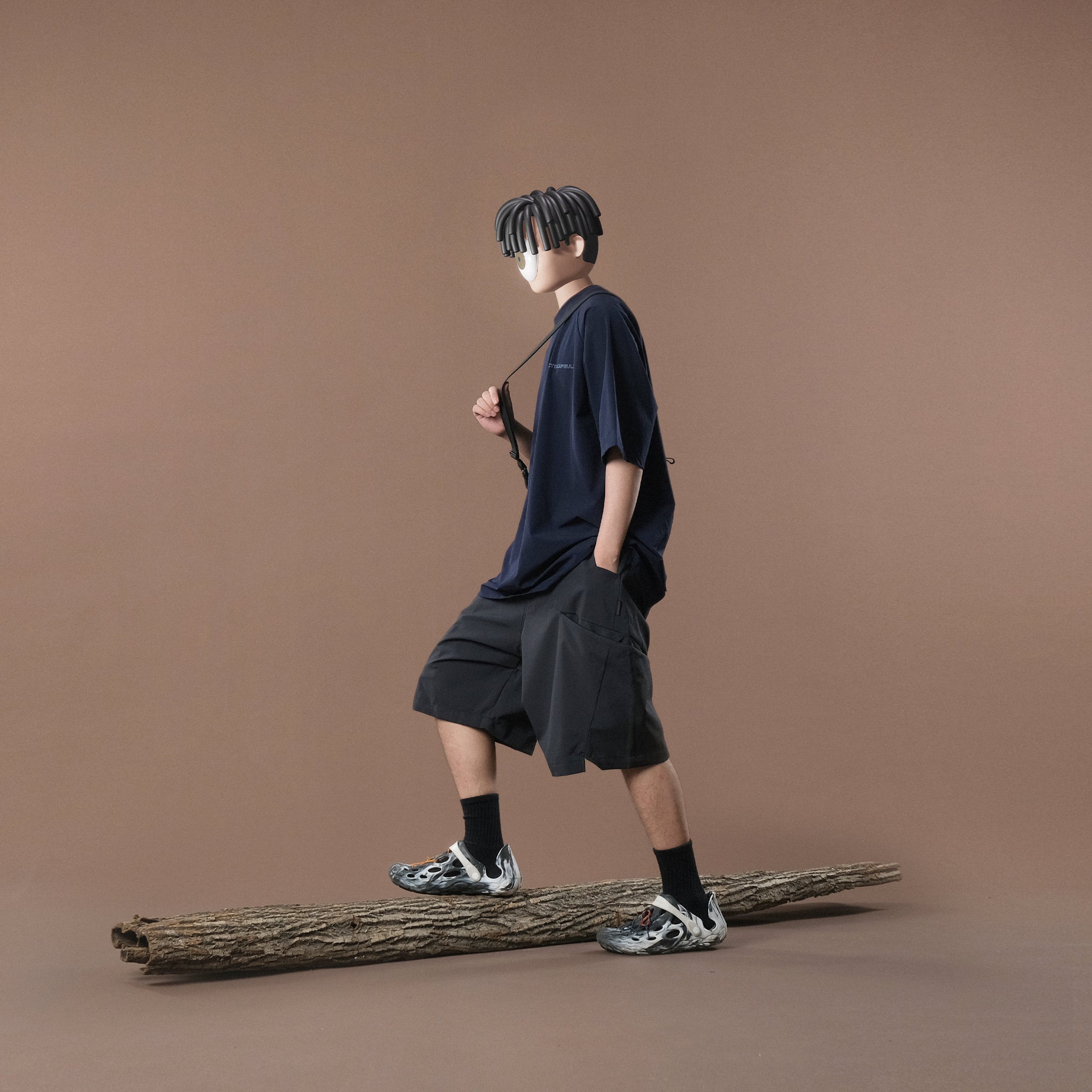Capsule 02 / CS103 Nylon Slash Pocket Shorts (Navy)