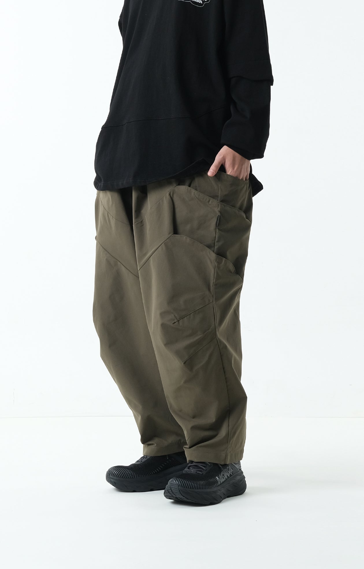 Capsule Series / CB103 3-layer Pocket Loose Pants (Green)