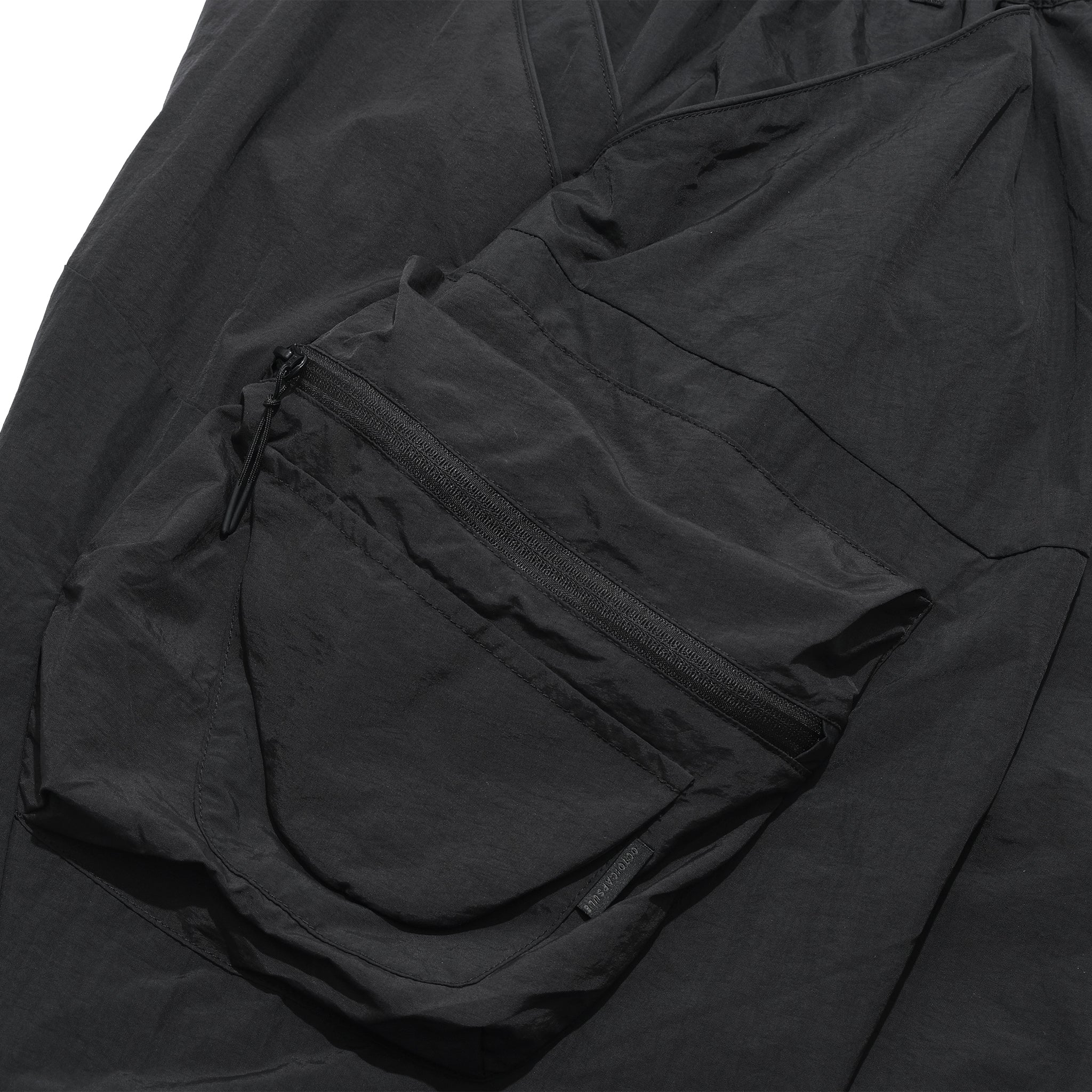 Capsule Series / CB112 Zipper Pocket Loose Pants (Black)