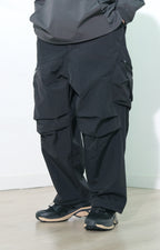 Capsule Series / CB112 Zipper Pocket Loose Pants (Black)