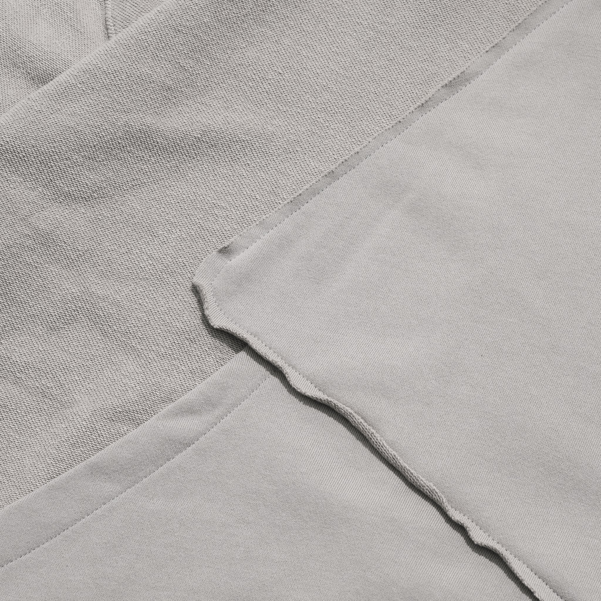Capsule Series / CD076 Frayed-hem Patchwork Hoodie (Ivory White)