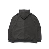 Capsule Series / CD076 Frayed-hem Patchwork Hoodie (Dark Grey)