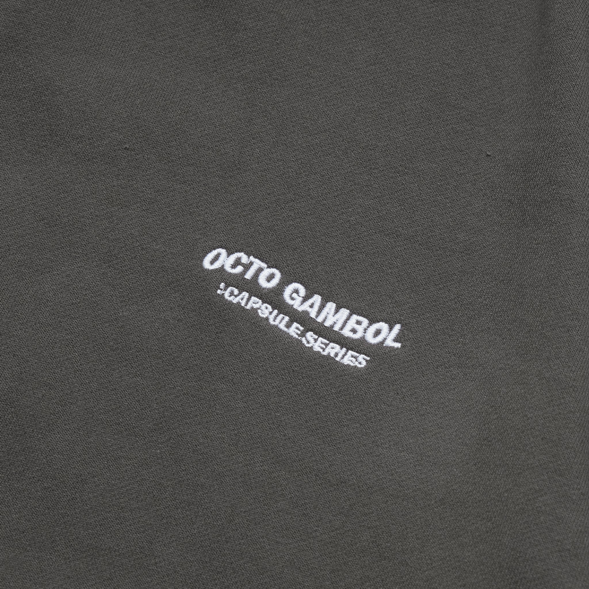 Capsule Series / CD076 Frayed-hem Patchwork Hoodie (Dark Grey)