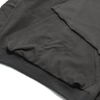 Capsule Series / CD076 Frayed-hem Patchwork Hoodie (Dark Grey)