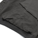 Capsule Series / CD076 Frayed-hem Patchwork Hoodie (Dark Grey)