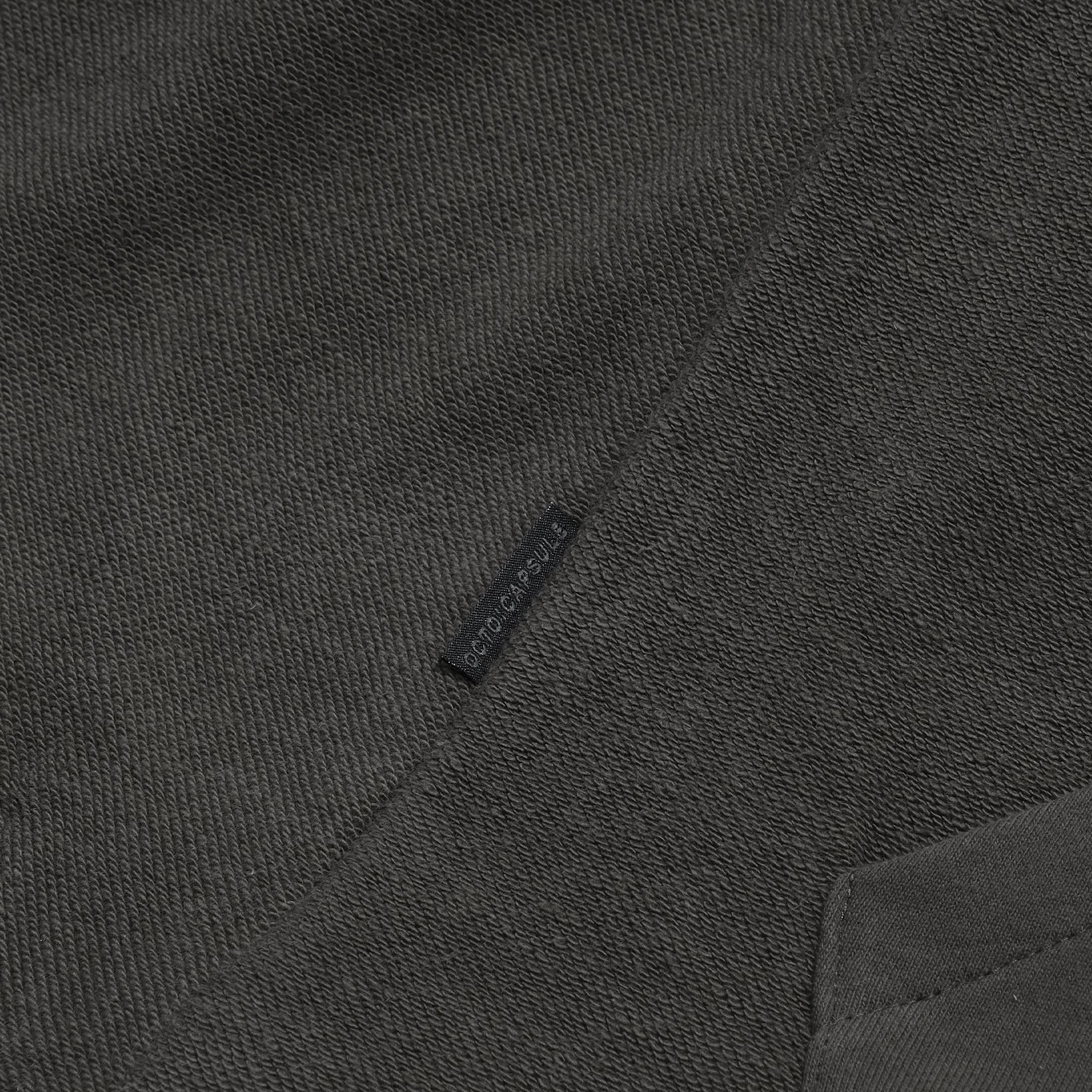 Capsule Series / CD076 Frayed-hem Patchwork Hoodie (Dark Grey)