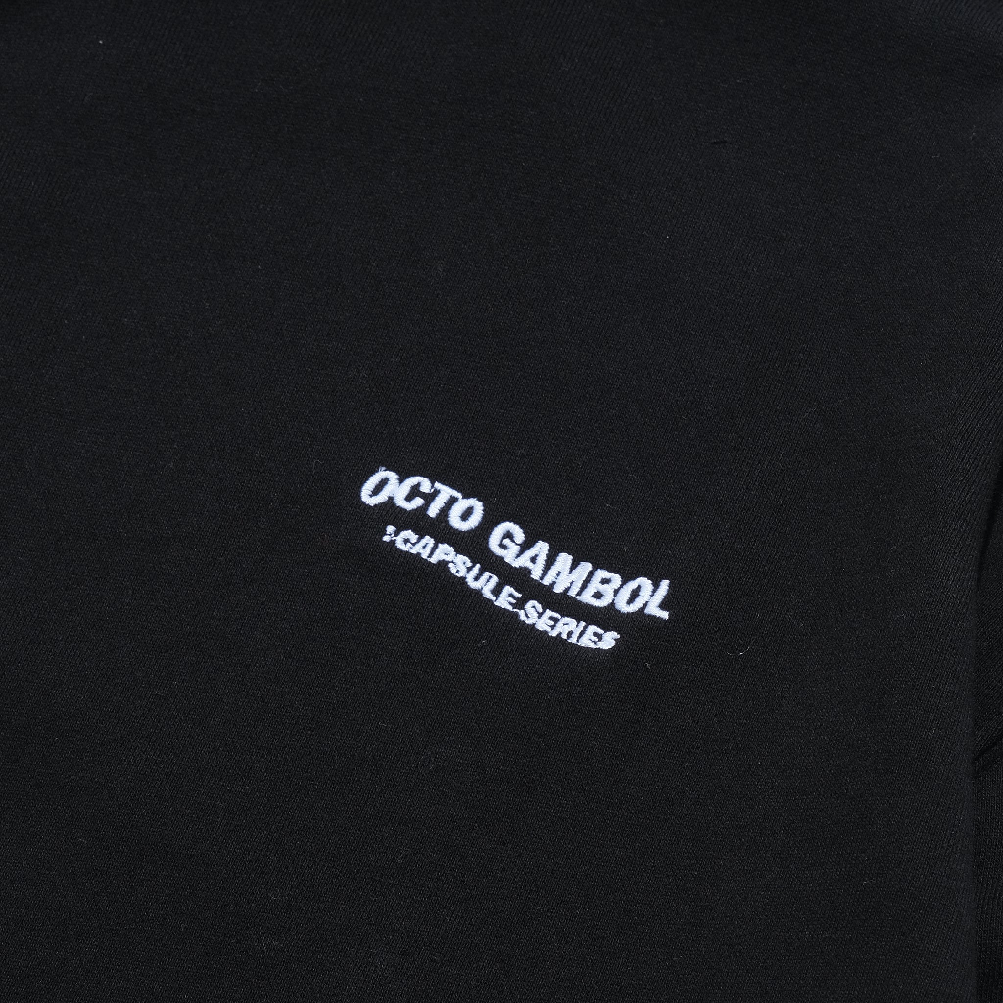 Capsule Series / CD076 Frayed-hem Patchwork Hoodie (Black)