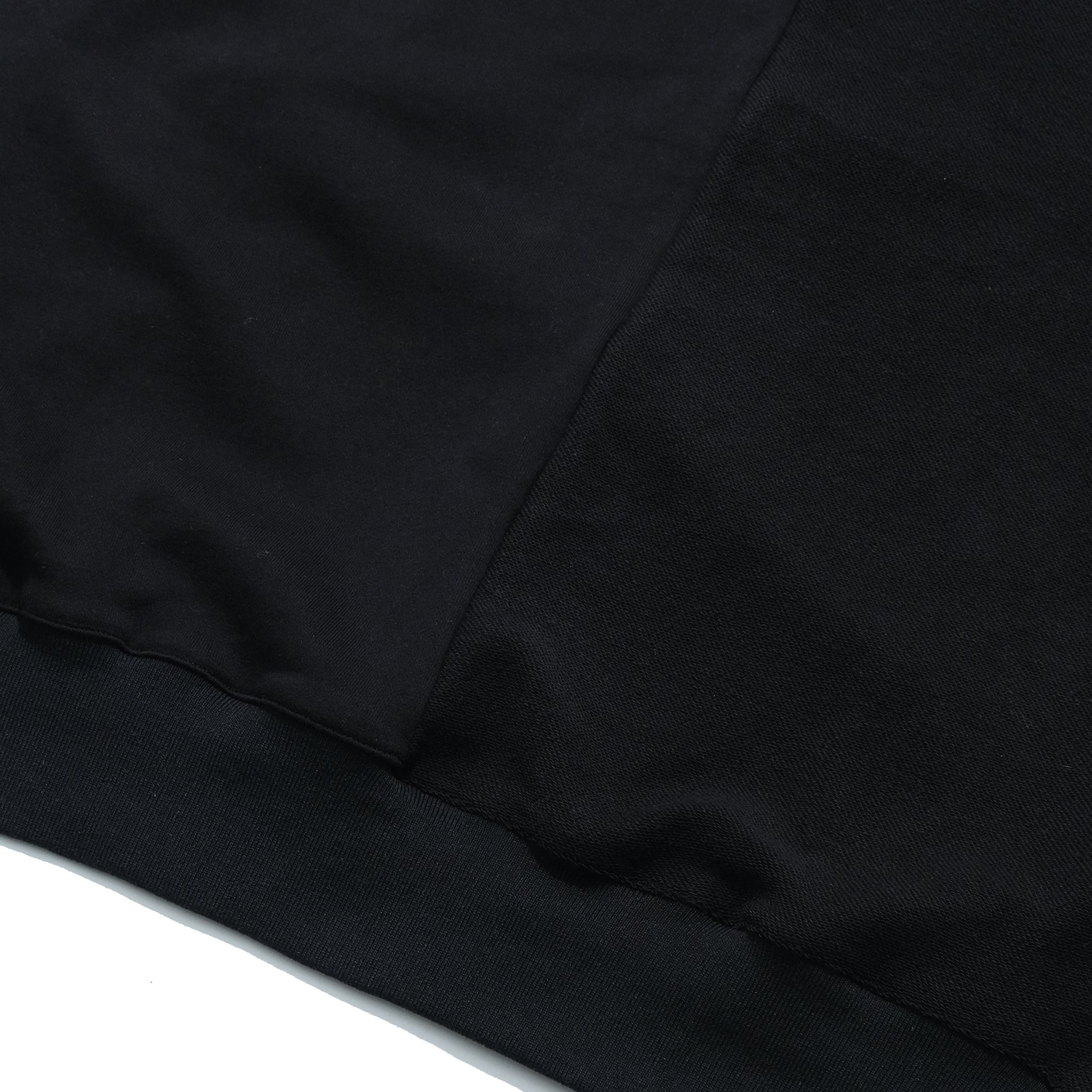 Capsule Series / CD076 Frayed-hem Patchwork Hoodie (Black)