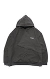 Capsule Series / CD076 Frayed-hem Patchwork Hoodie (Dark Grey)