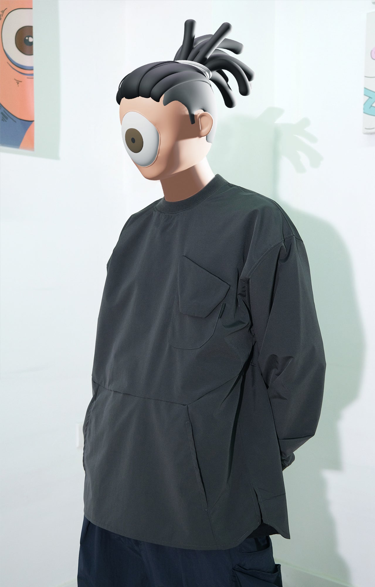 Capsule Series / CD077 Cargo Pocket Nylon Crewneck (Dark Grey)