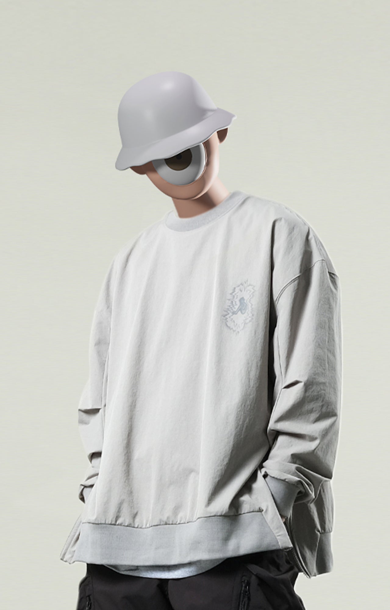 Capsule Series / CD080 “Reincarnation” Nylon Crewneck (Cadet Grey)