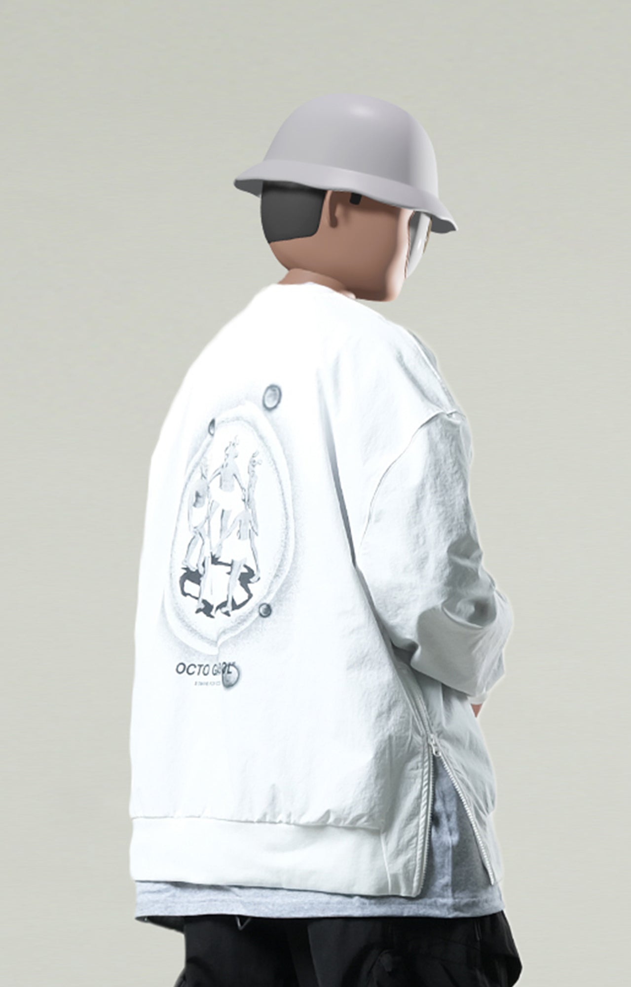 Capsule Series / CD080 “Reincarnation” Nylon Crewneck (White)