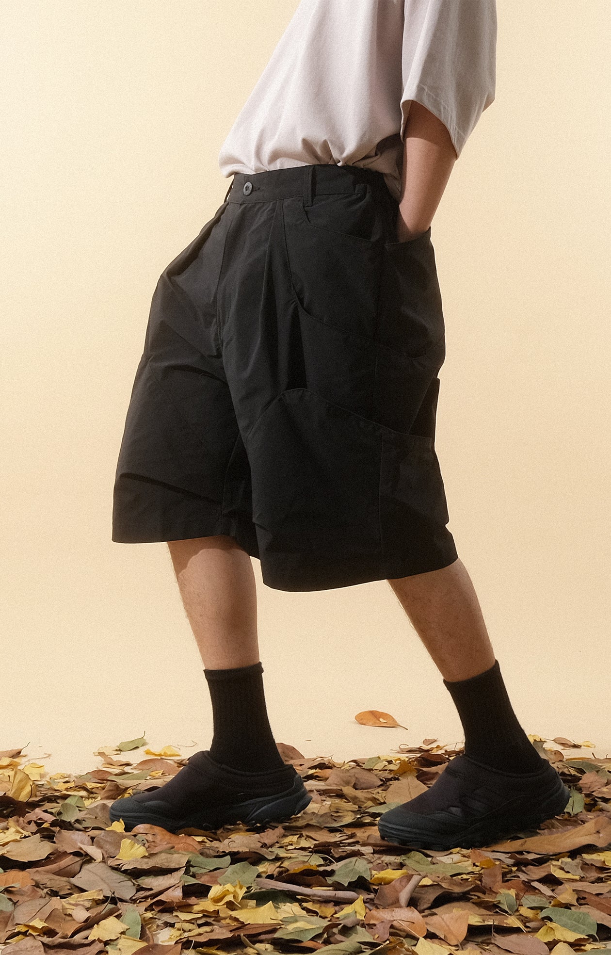 Capsule 01 / CS101 Nylon 3-layer Pocket Shorts (Black)