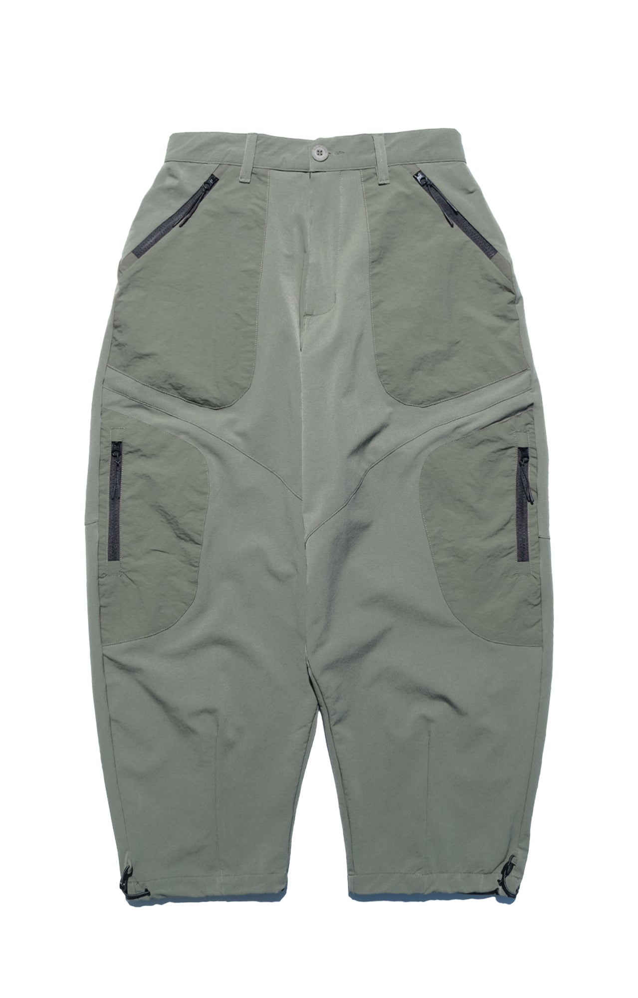 Capsule 03 / CSP-124 Adjustable Panelled Relaxed Pants  (Green)