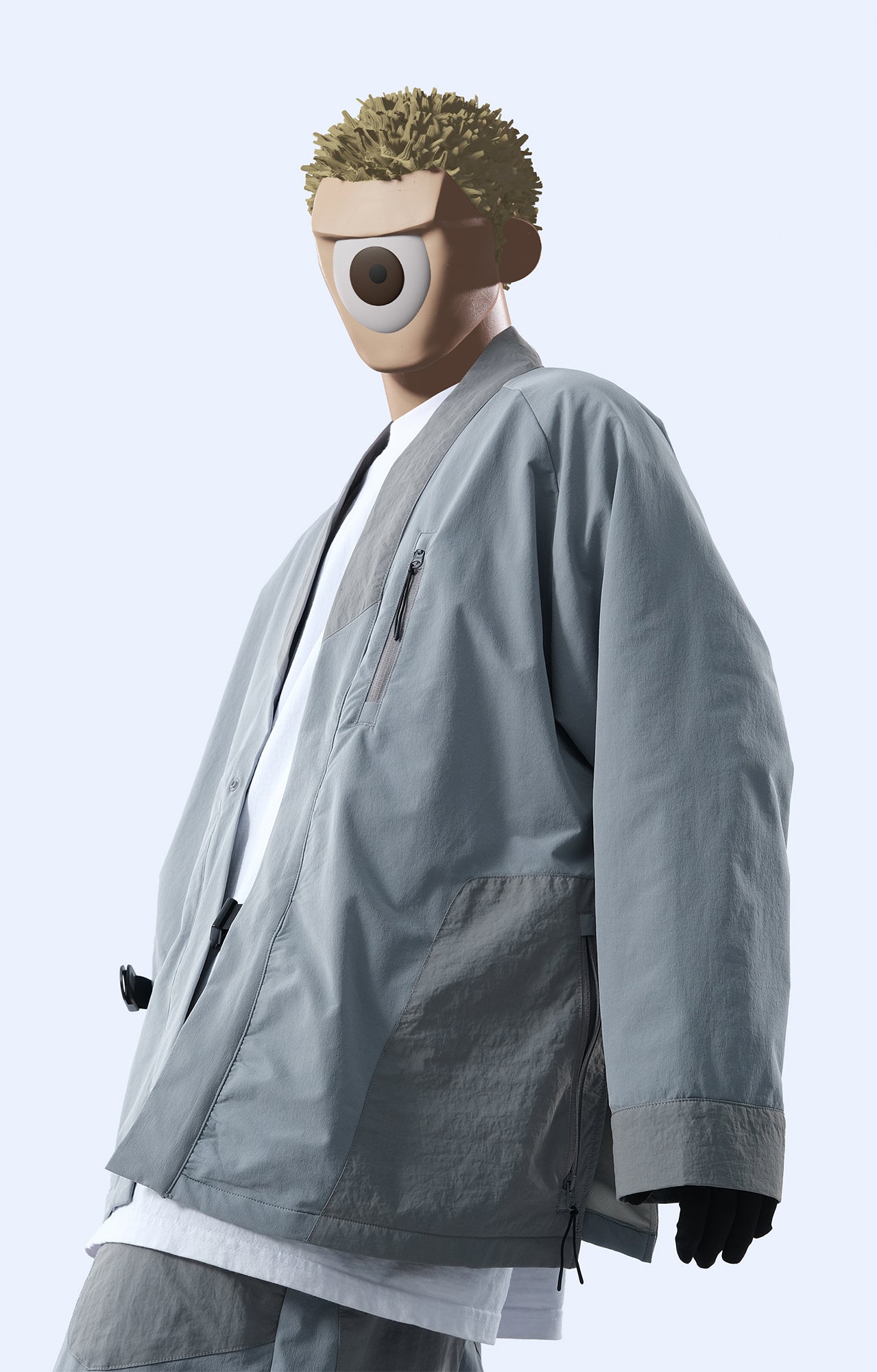 Capsule 03 / CSJ-004 Panelled Kimono Jacket  (Light Grey)