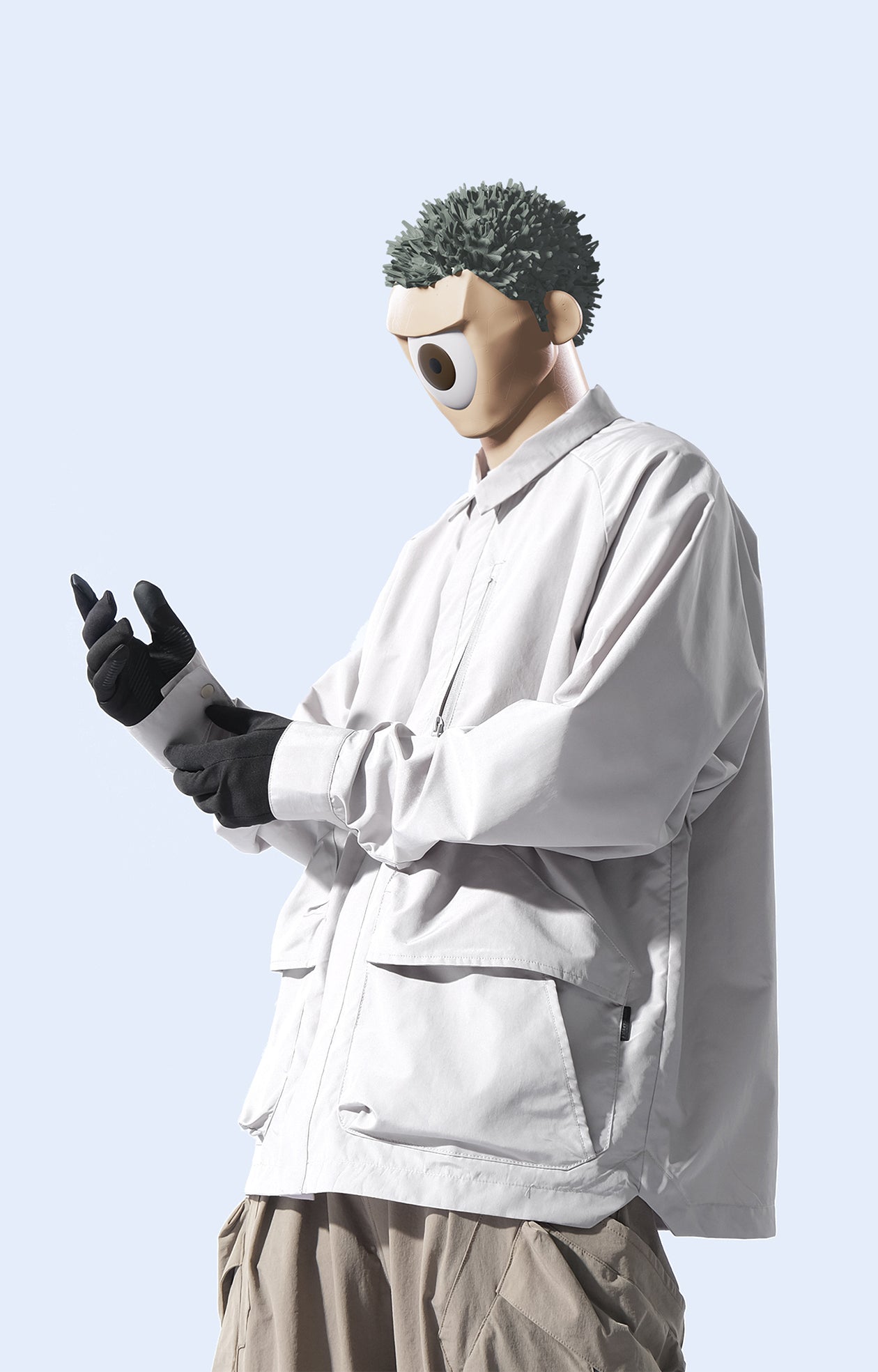 Capsule 01 / CST-110 3D Pocket Nylon Shirt  (Ivory Grey)